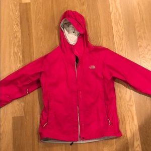 Pink North Face rain jacket